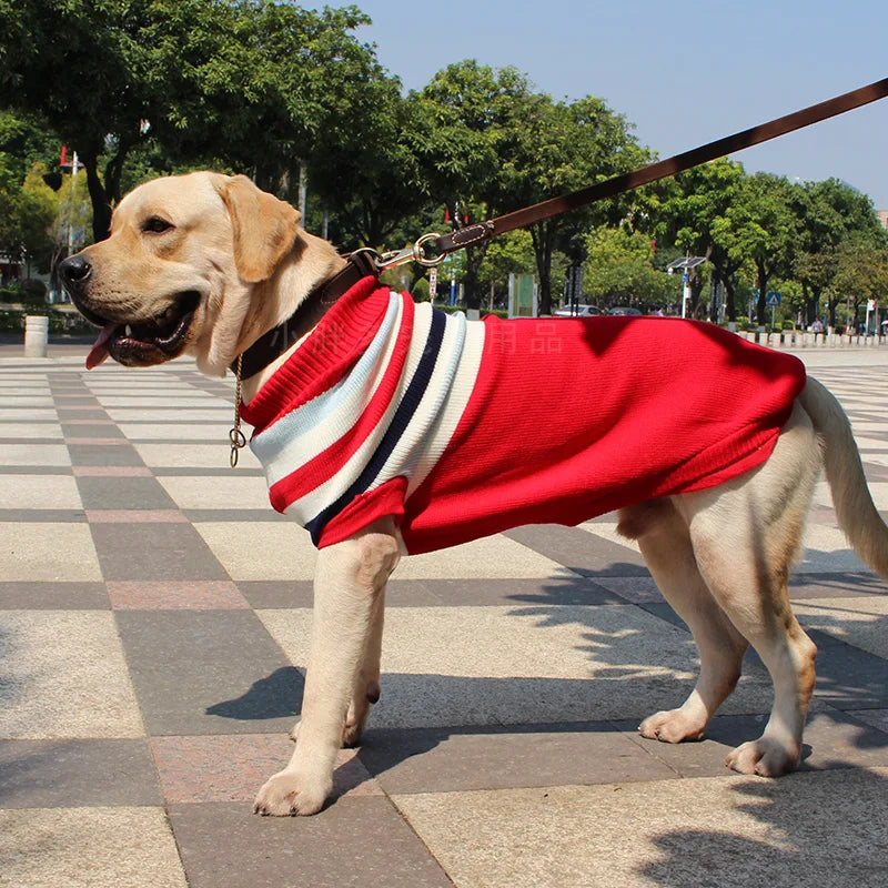 Dog Sweater Holiday Striped Knit Breathable Stretch