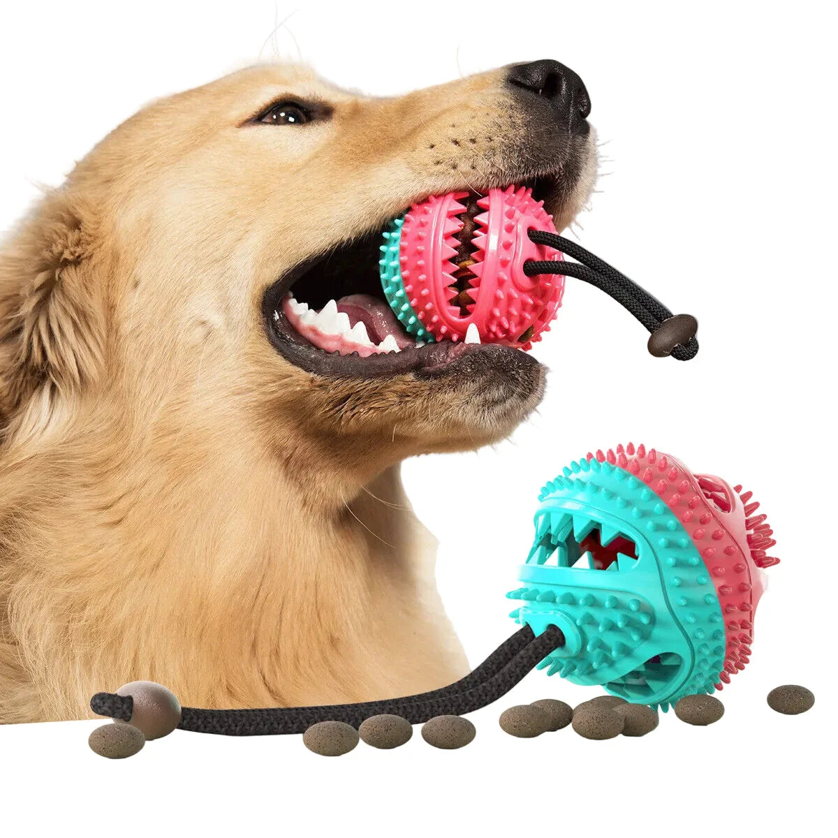Dog Toy Treat Dispenser Suction Cup & Tug Rope