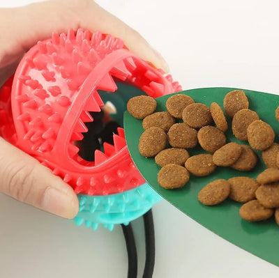 Dog Toy Treat Dispenser Suction Cup & Tug Rope