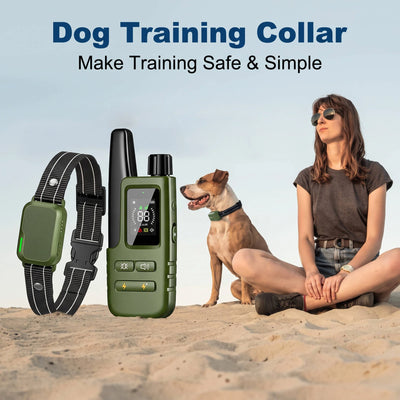 Dog Training Collar Dual-Channel Remote Waterproof 3,300 Ft Range