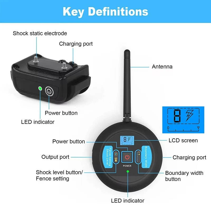 Dog Training Collar Wireless Boundary Waterproof 656-Foot Range