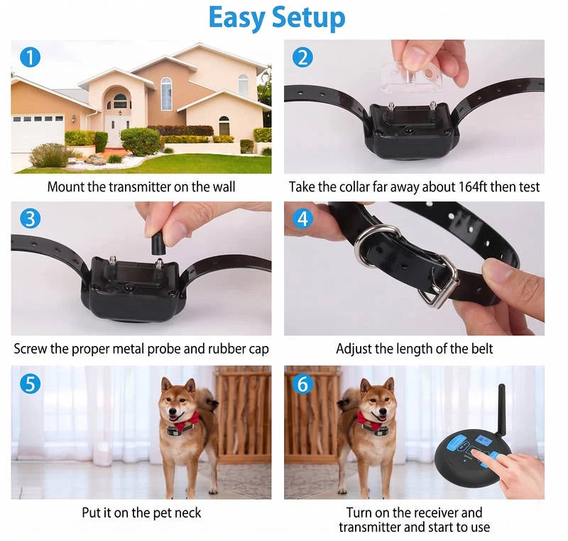 Dog Training Collar Wireless Boundary Waterproof 656-Foot Range