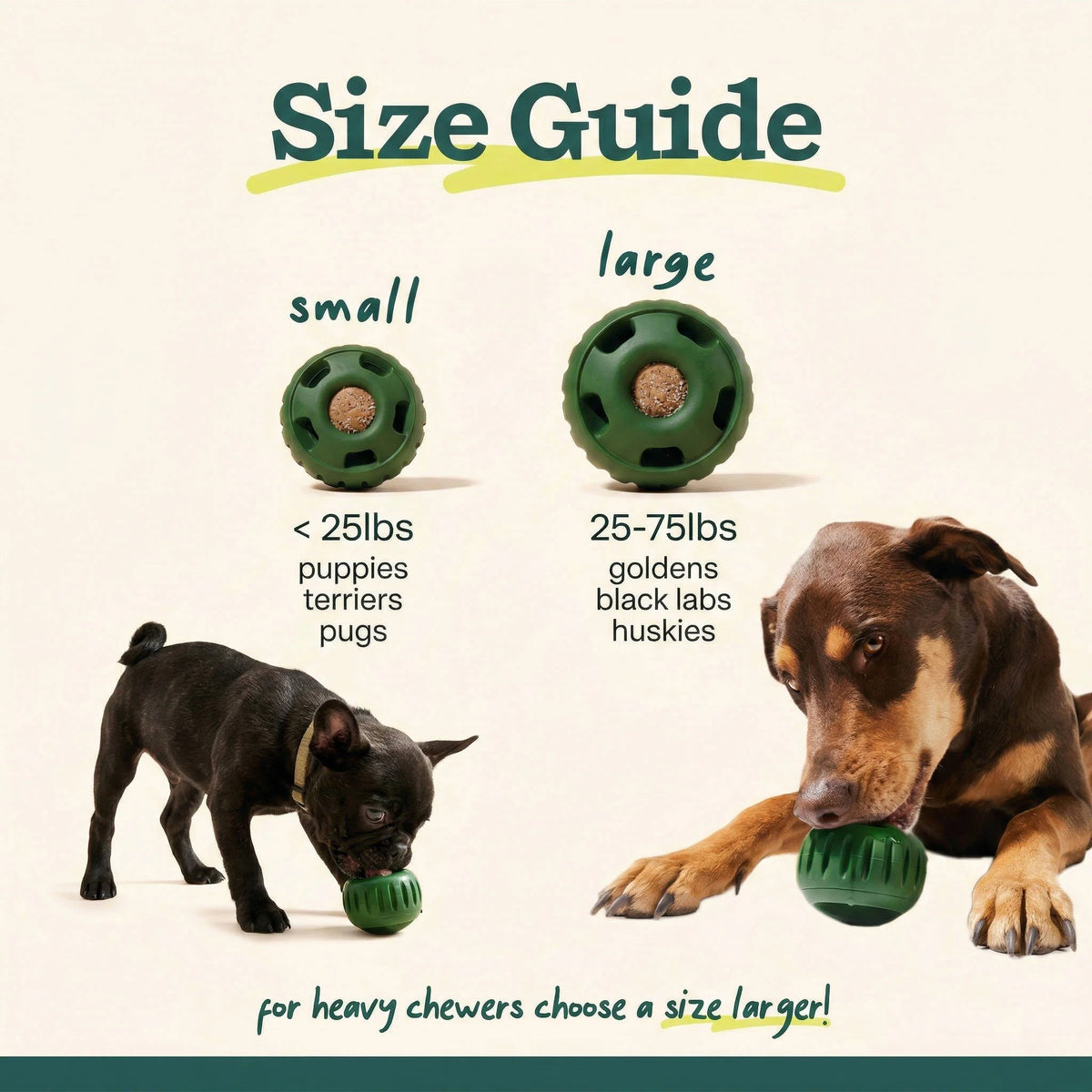 Dog Treat Ball Controlled Dispensing Natural Rubber
