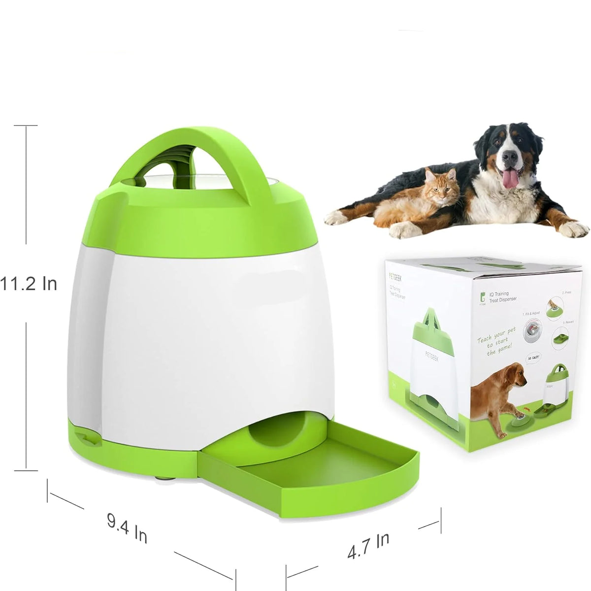 Dog Treat Dispenser Remote-Controlled Adjustable Portions 164-Foot Range