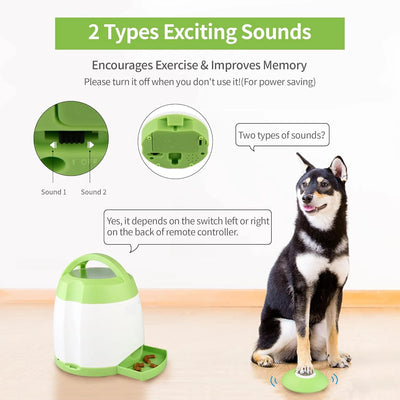 Dog Treat Dispenser Remote-Controlled Adjustable Portions 164-Foot Range