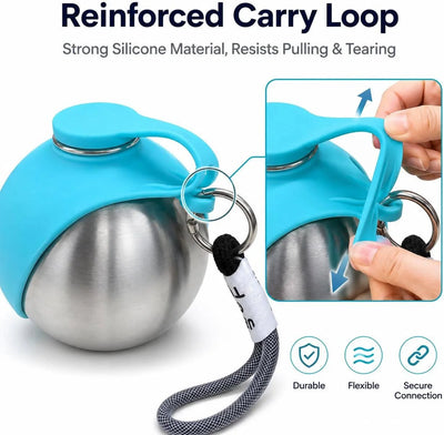 Dog Water Bottle Stainless Steel Foldable Bowl Leakproof