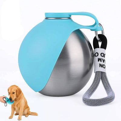 Dog Water Bottle Stainless Steel Foldable Bowl Leakproof