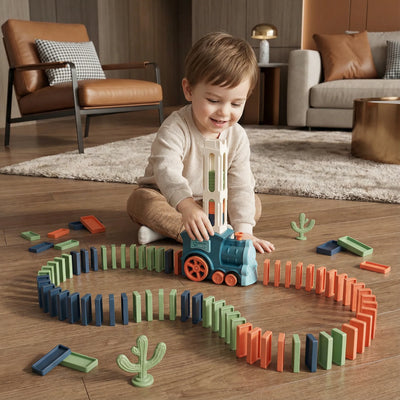 Domino Train Toy Motorized Automatic Placement Reusable Cartridge