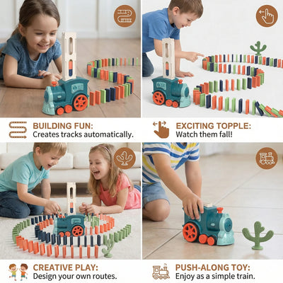 Domino Train Toy Motorized Automatic Placement Reusable Cartridge