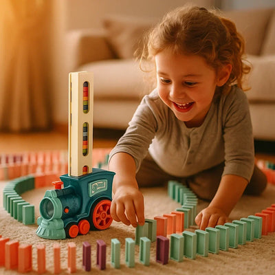 Domino Train Toy Motorized Automatic Placement Reusable Cartridge