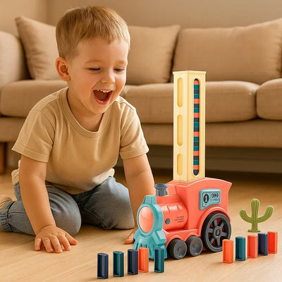 Domino Train Toy Motorized Automatic Placement Reusable Cartridge