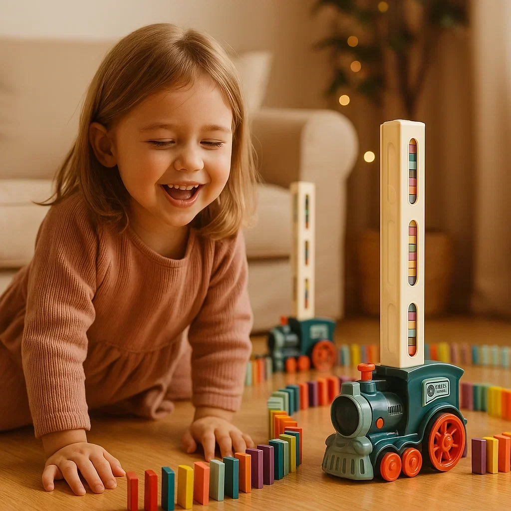 Domino Train Toy Motorized Automatic Placement Reusable Cartridge