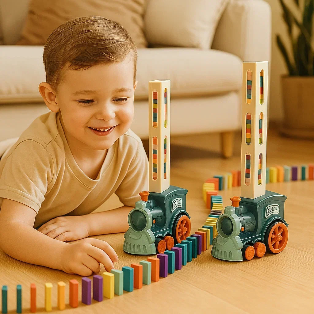 Domino Train Toy Motorized Automatic Placement Reusable Cartridge