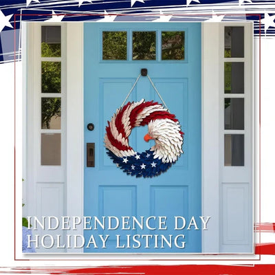Door Wreath Wooden Weather-Resistant 12-Inch