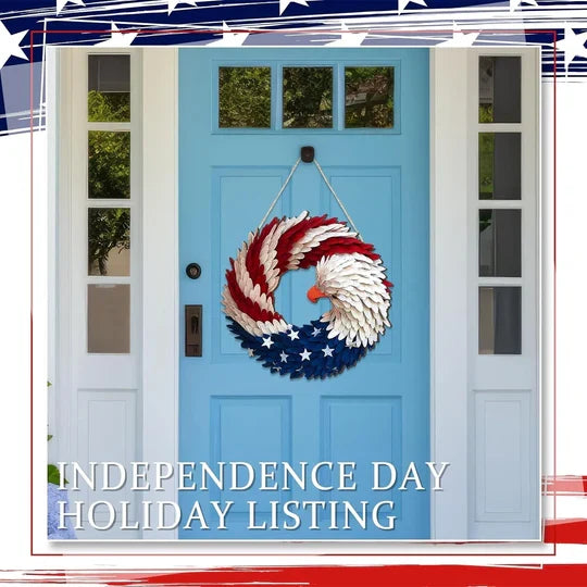 Door Wreath Wooden Weather-Resistant 12-Inch