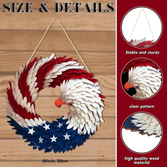 Door Wreath Wooden Weather-Resistant 12-Inch