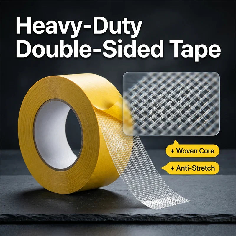 Double-Sided Tape Tear-Resistant Fabric Residue-Free 20m Roll