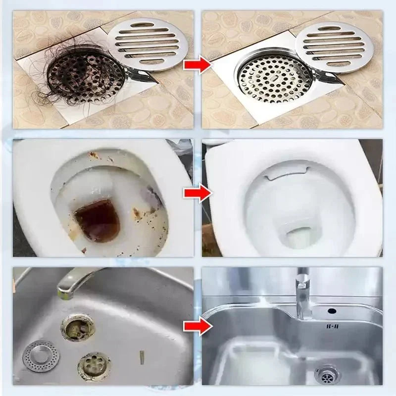Drain Cleaner Fizzing Powder Dissolves Grease & Hair
