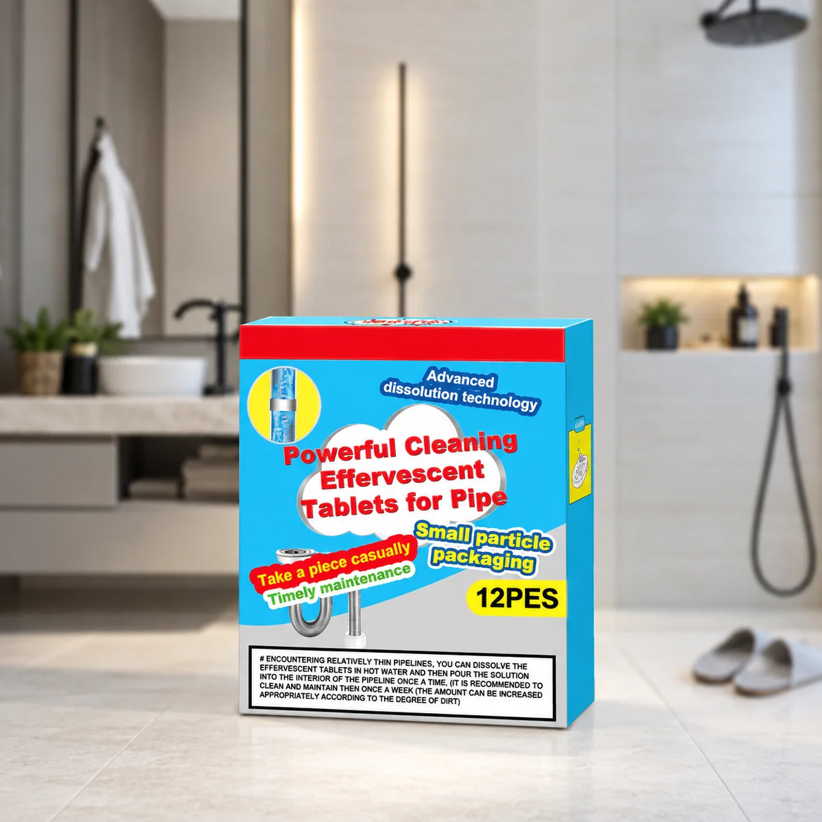Drain Cleaner Tabs Fizzy Deep Clean 12 Pack