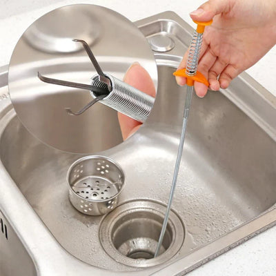 Drain Cleaning Hook Flexible Stainless Steel Reusable