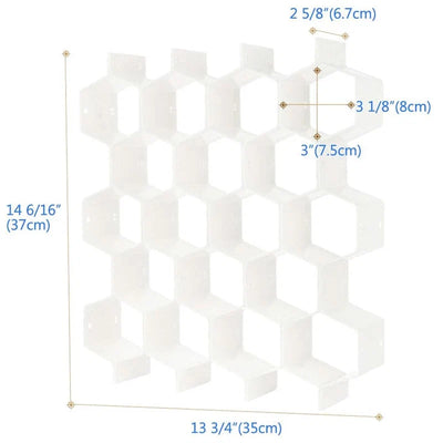 Drawer Organizer Modular Honeycomb Tool-Free Assembly
