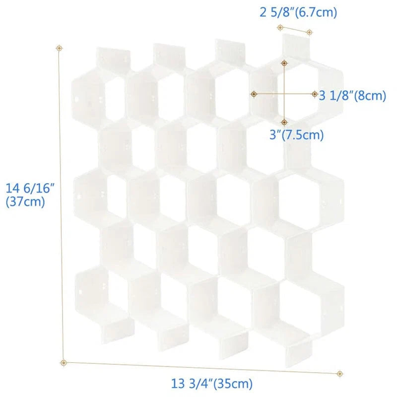 Drawer Organizer Modular Honeycomb Tool-Free Assembly