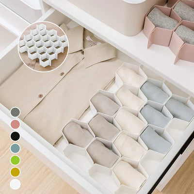 Drawer Organizer Modular Honeycomb Tool-Free Assembly
