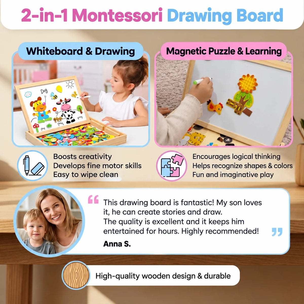 Drawing Board Magnetic & Writable With Integrated Storage
