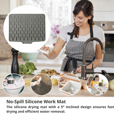 Drip Mat Sloped Drainage Heat-Resistant Silicone