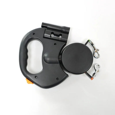 Dual Retractable Dog Leash Tangle-Free 360° Swivel LED Light