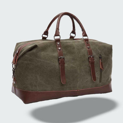 Duffel Bag Canvas & Leather Spacious Travel Design