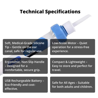 Ear Wax Removal Tool Rechargeable Gentle Suction Silicone Tip