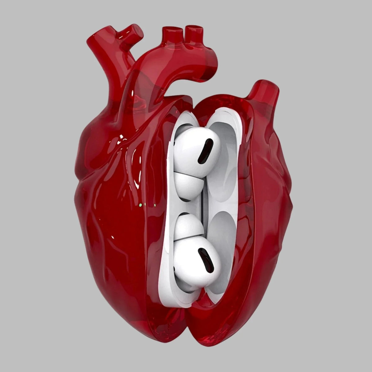 Earbud Case Silicone Punk Heart Wireless Charging