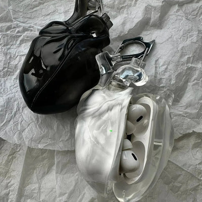 Earbud Case Silicone Punk Heart Wireless Charging
