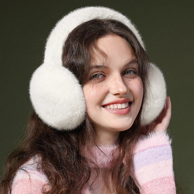 Earmuffs Foldable Plush Detachable Lining & Adjustable Band