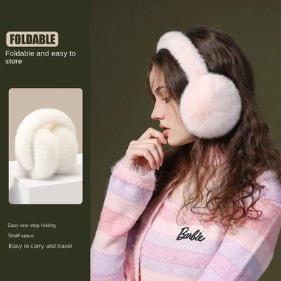 Earmuffs Foldable Plush Detachable Lining & Adjustable Band