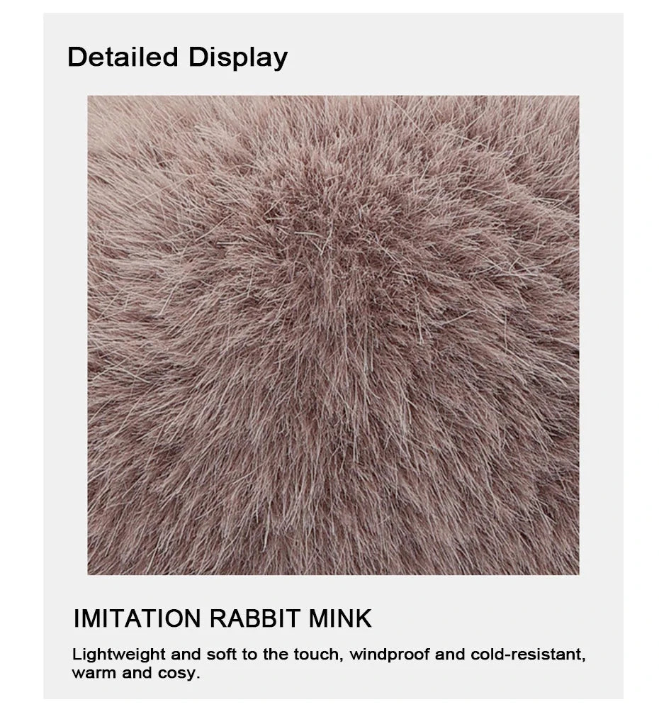 Earmuffs Foldable Plush Detachable Lining & Adjustable Band