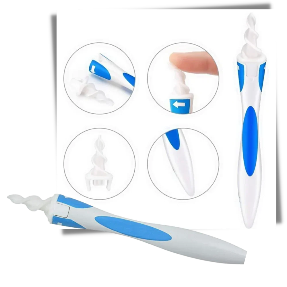 Earwax Removal Tool Silicone Spiral Tips 16 Replaceable Tips