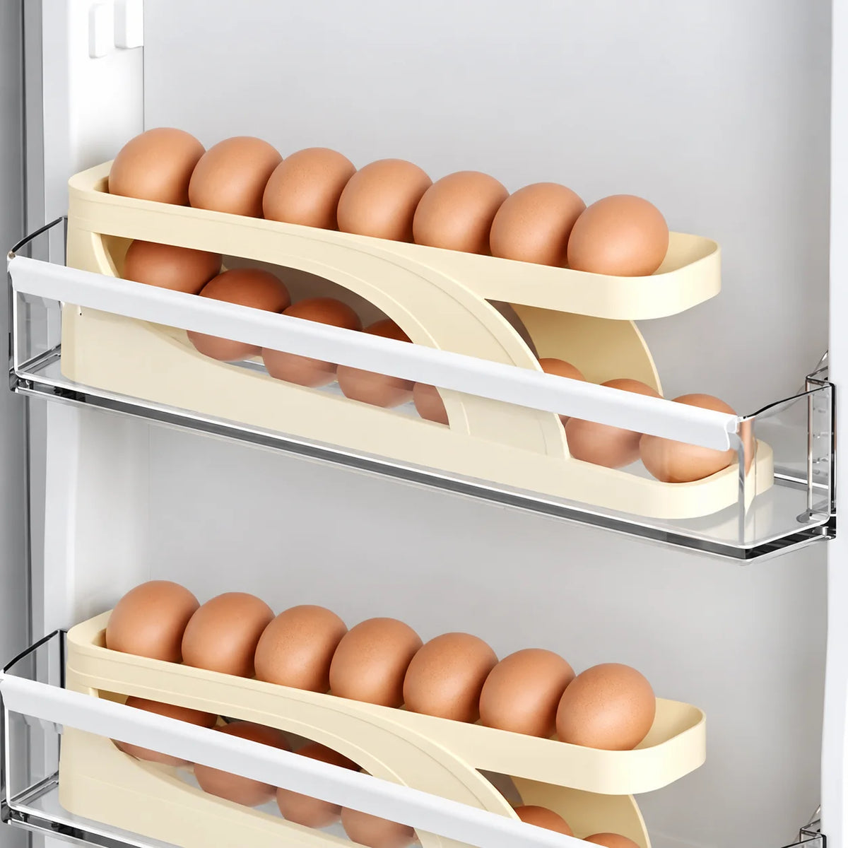 Egg Holder Automatic Rolling Non-Slip Holds 15 Eggs