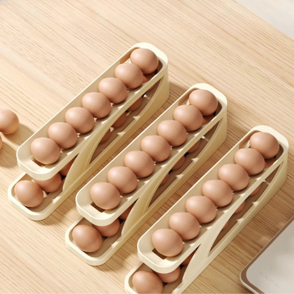 Egg Holder Automatic Rolling Non-Slip Holds 15 Eggs