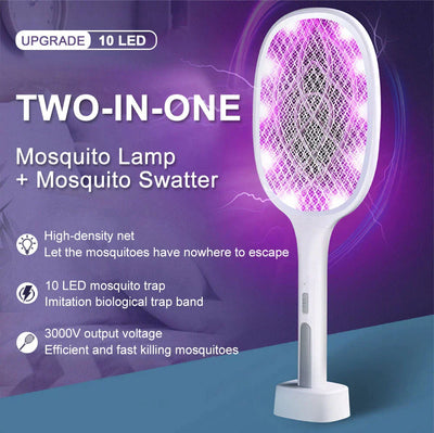 Electric Fly Swatter & UV Zapper USB Rechargeable