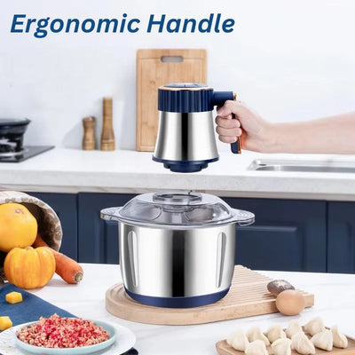 Electric Food Chopper Stainless Steel Bowl 5.28-Quart 6 Blades