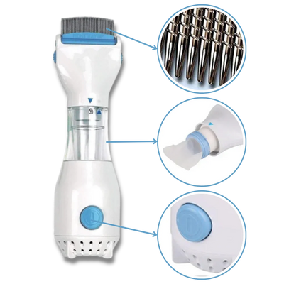 Electric Lice Comb Battery-Operated Rounded Teeth Disposable Filter