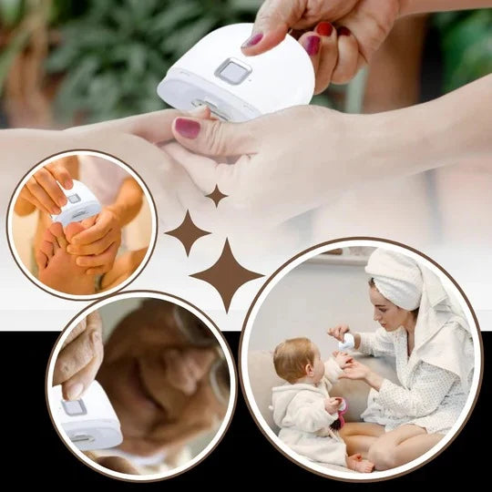 Electric Nail Clippers Automatic Grinding Dual Speed LED Light