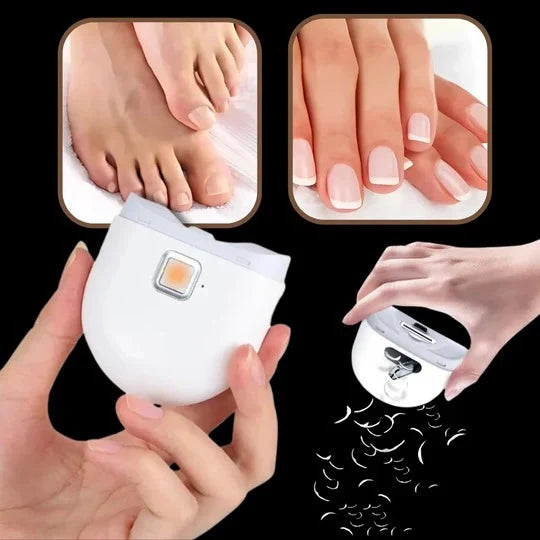 Electric Nail Clippers Automatic Grinding Dual Speed LED Light