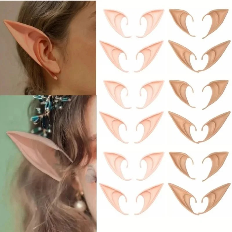 Elf Ears Ultra-Soft Silicone Adhesive-Free Slip-On Makeup-Compatible