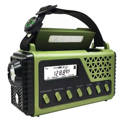 Emergency Radio Hand Crank & Solar 10,000mAh Power Bank