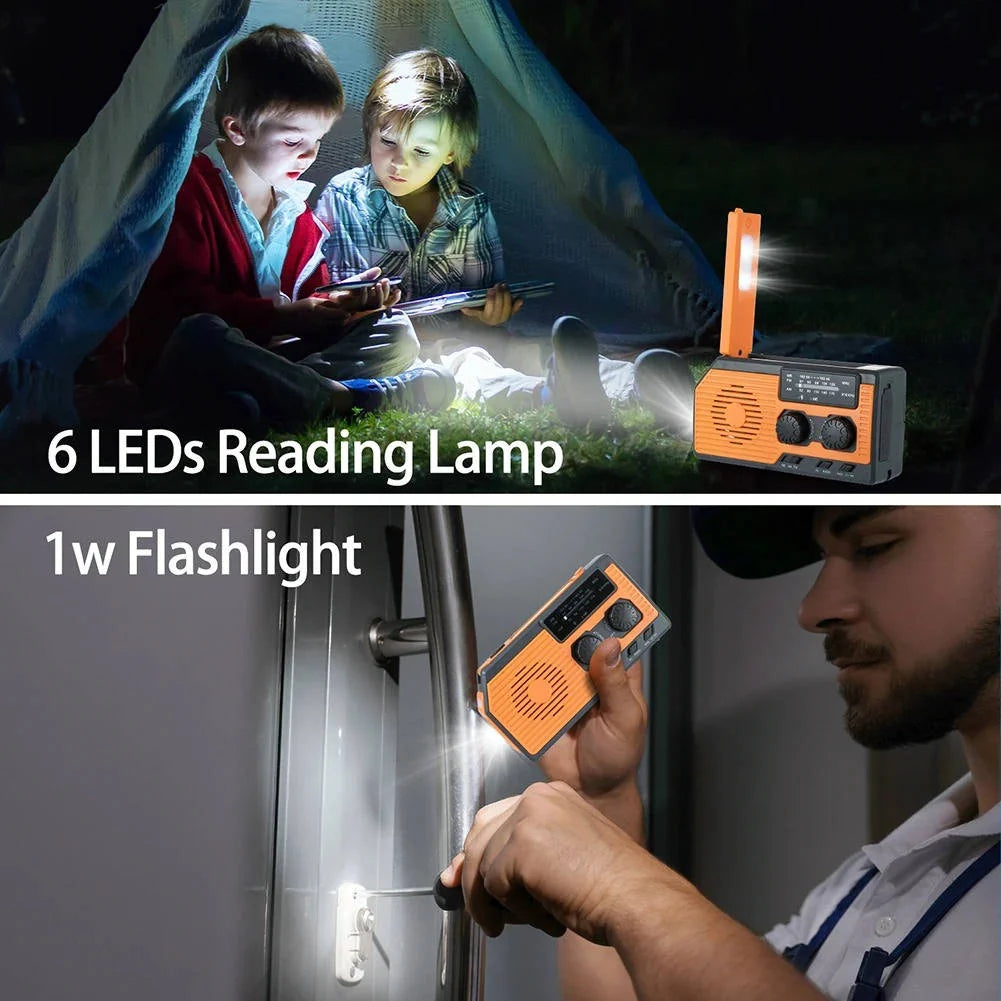 Emergency Radio Solar & Hand Crank Charging 5000mAh Power Bank
