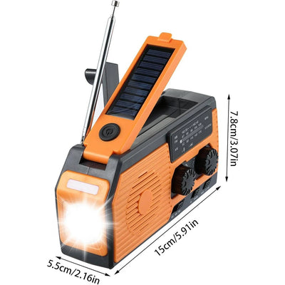 Emergency Radio Solar & Hand Crank Charging 5000mAh Power Bank