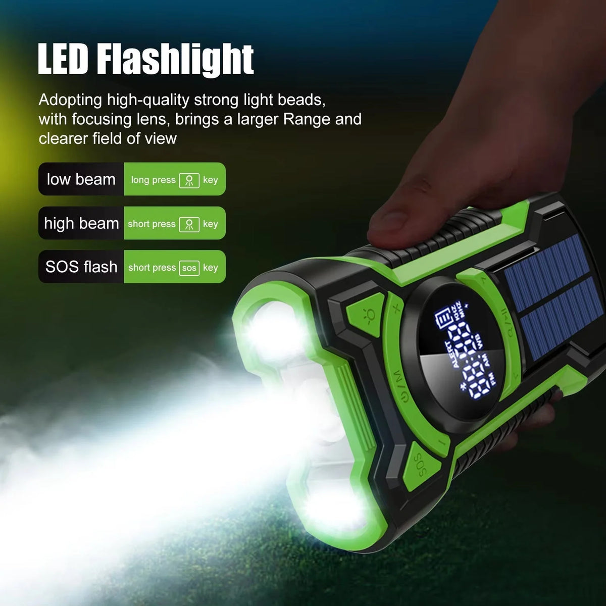 Emergency Radio Solar & Hand Crank Charging 5000mAh Power Bank